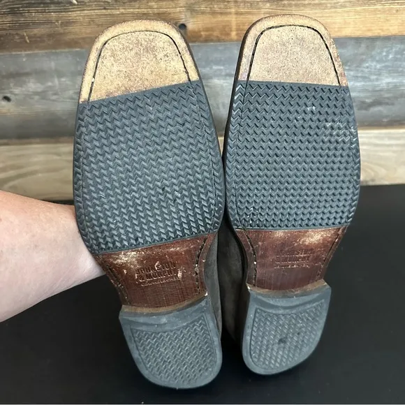 Johnston &amp; Murphy Mens Size 10M Slip On Loafers Brown Suede Sheepskin Leather