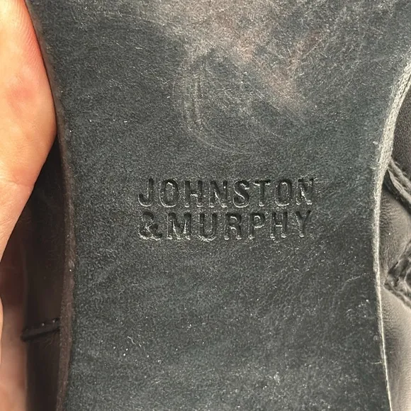 JOHNSTON &amp; MURPHY™️ Size 9.5M 'BRAELYN' Black Italian Calfskin Ankle Boots