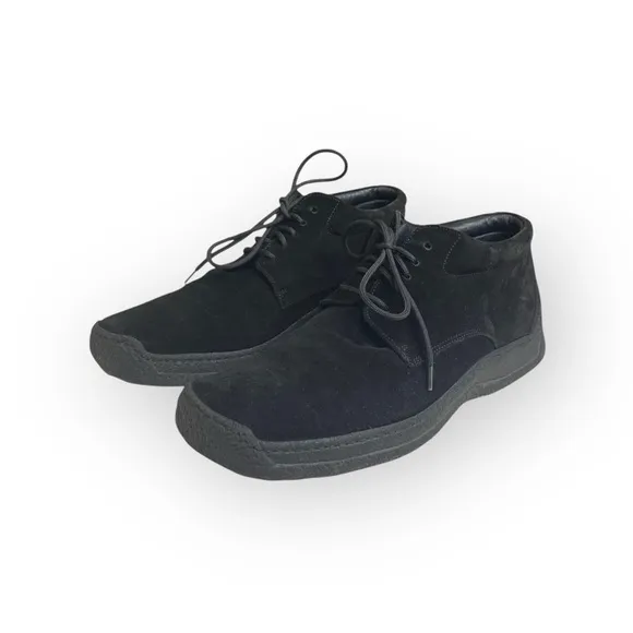 Johnston &amp; Murphy ❁ Suede Lace Up Chukka Ankle Boots Handcrafted Shoe ❁ Black 11