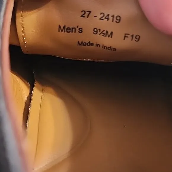JOHNSTON MURPHY 1801 GENUINE LEATHER DERBY'S DARK BLUE/BROWN MENS9.5 MADE INDIA