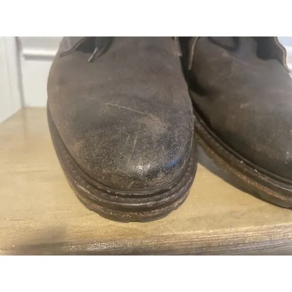 JOHNSTON MURPHY 241710 Brown Distressed Leather Ankle Boots Size 10 Italy Made