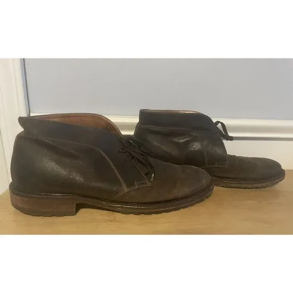 JOHNSTON MURPHY 241710 Brown Distressed Leather Ankle Boots Size 10 Italy Made