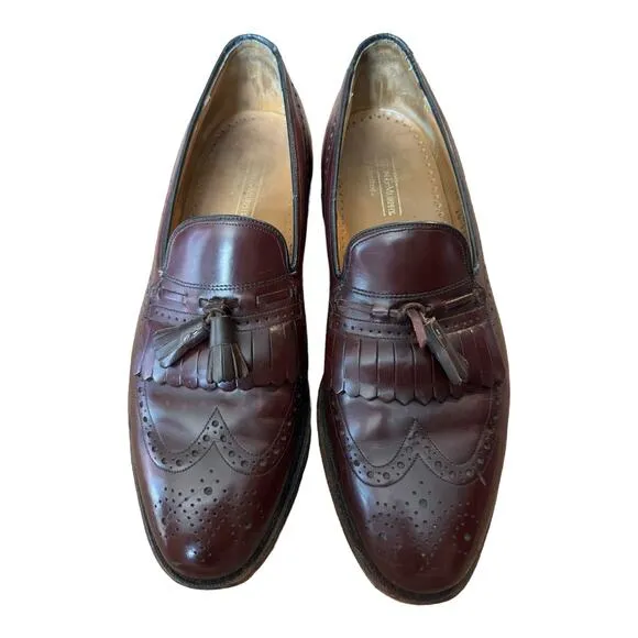 Johnston Murphy Limited Collection Burgundy Leather Wingtip Shoes Men's size 10