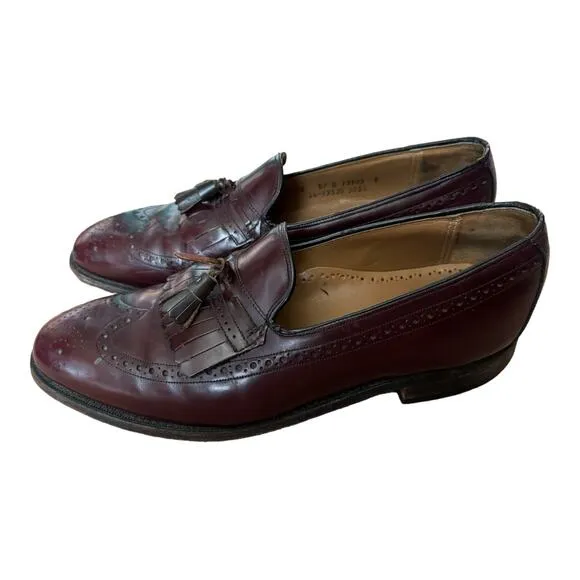 Johnston Murphy Limited Collection Burgundy Leather Wingtip Shoes Men's size 10