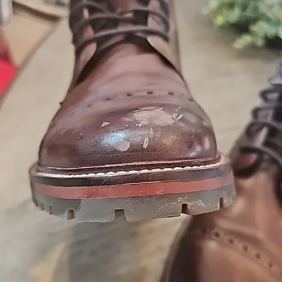 Johnston &amp; Murphey brown leather boots size 11