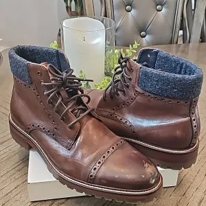 Johnston &amp; Murphey brown leather boots size 11