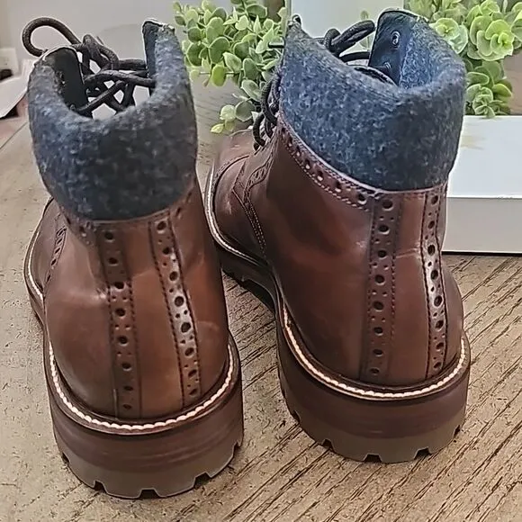 Johnston &amp; Murphey brown leather boots size 11