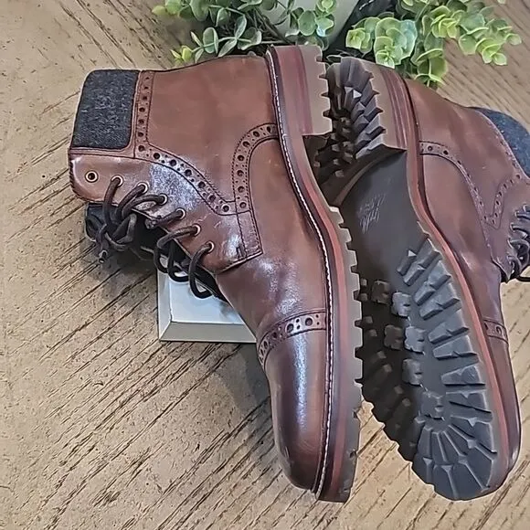 Johnston &amp; Murphey brown leather boots size 11