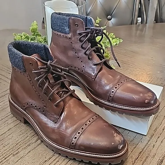 Johnston &amp; Murphey brown leather boots size 11