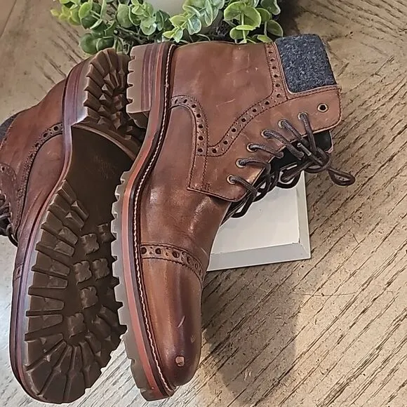 Johnston &amp; Murphey brown leather boots size 11