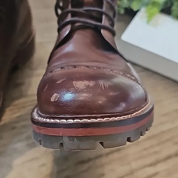 Johnston &amp; Murphey brown leather boots size 11