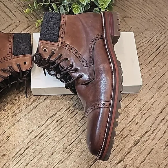 Johnston &amp; Murphey brown leather boots size 11