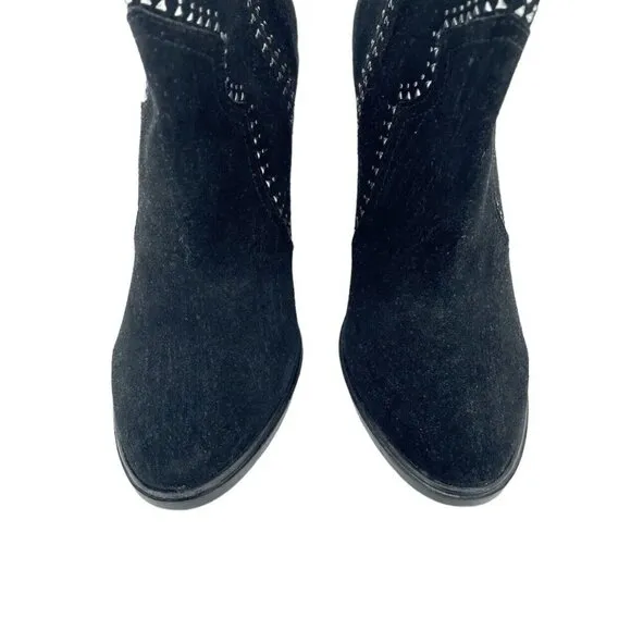 Joie Boots Black Suede Leather Studded Ankle Bootie SZ 38.5 EU NEW $365