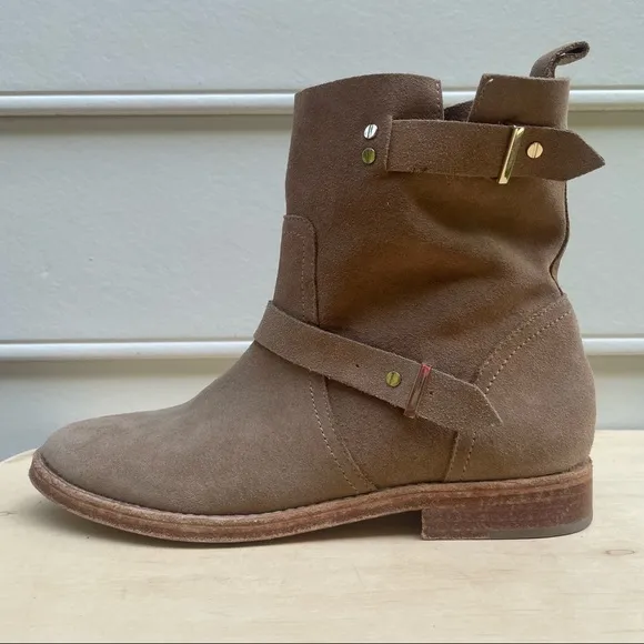 Joie Hoxton Cement Suede moto boots 38.5