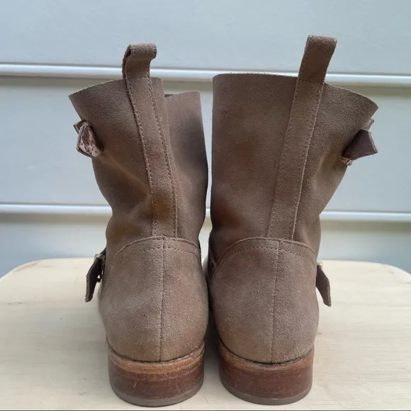 Joie Hoxton Cement Suede moto boots 38.5