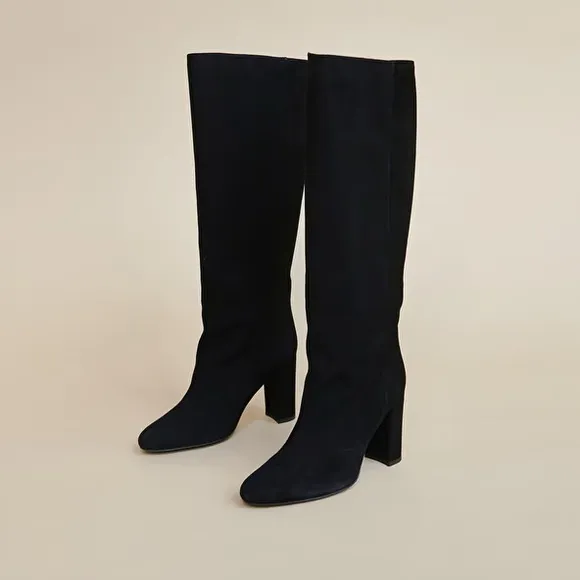 Jonak Paris NIB luxury black leather suede Over the Knee Boots
