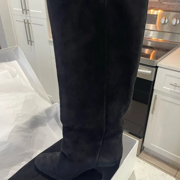 Jonak Paris NIB luxury black leather suede Over the Knee Boots