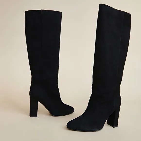 Jonak Paris NIB luxury black leather suede Over the Knee Boots