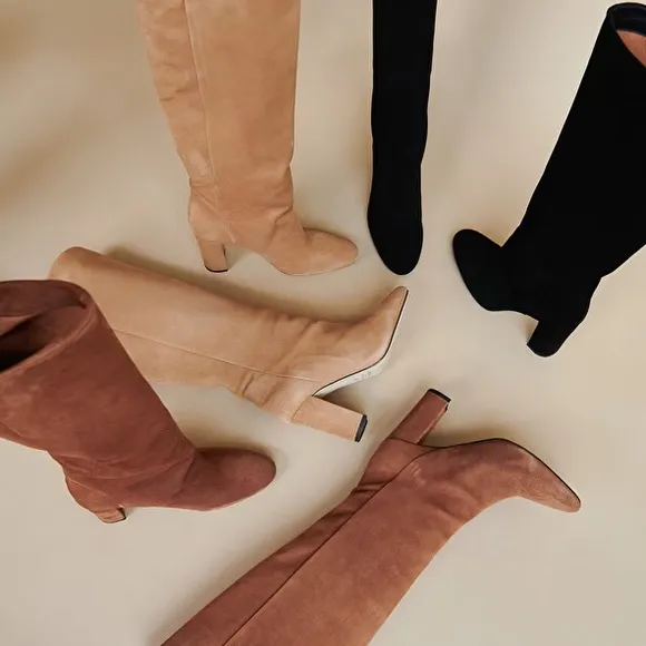 Jonak Paris NIB luxury black leather suede Over the Knee Boots
