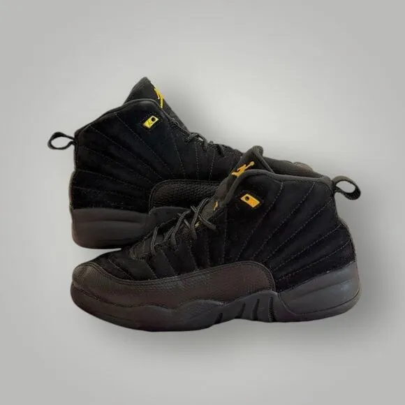 Jordan 12 Retro Youth Shoes Size 2.5 | Black Taxi Suede Nike Air 151186 071