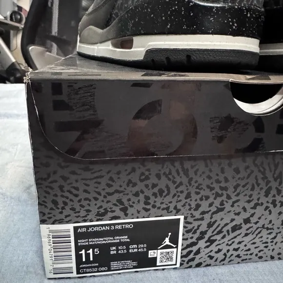 Jordan 3 Fear Pack (2023) Size 11.5 w Box