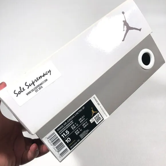 Jordan 3 Retro SP A Ma Maniére (Women's) W11.5 Mens 10 Pre Owned W/ Box White
