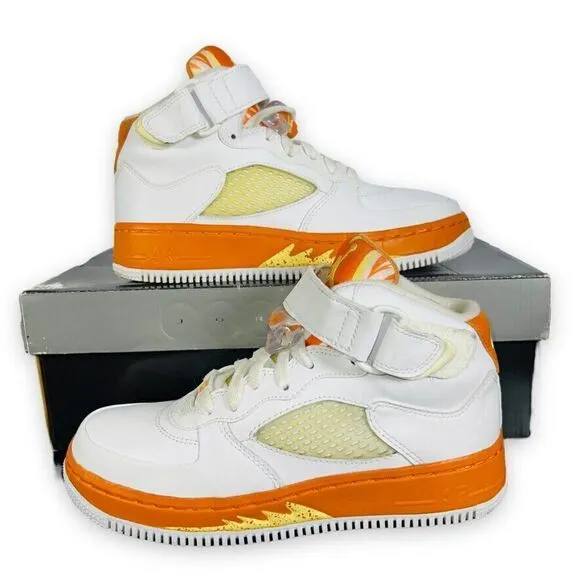 Jordan AJF 5 GS 2008 White/Carrot-Lemon 318603-181 Youth 4.5 Women's 6