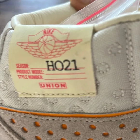 Jordan Cream and Orange High-Top Sneakers (worn 1x, practically new)