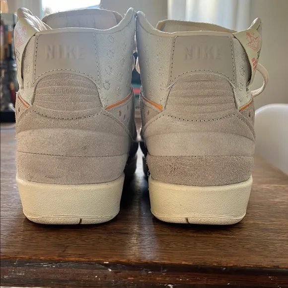 Jordan Cream and Orange High-Top Sneakers (worn 1x, practically new)