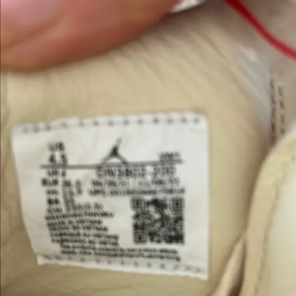 Jordan Cream and Orange High-Top Sneakers (worn 1x, practically new)