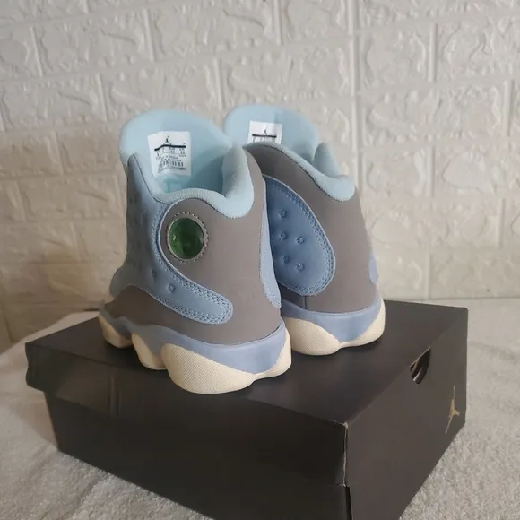 Jordan Gray and Blue Athletic Shoes