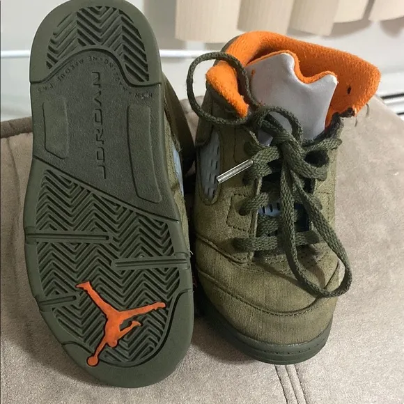 Jordan Green and Orange Low-Top Sneakers