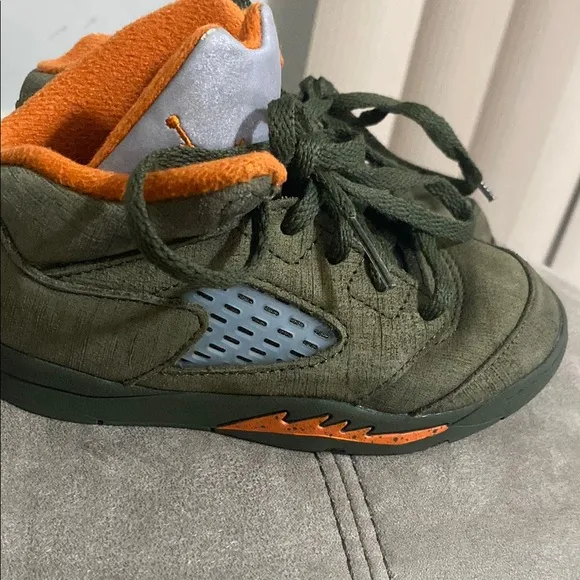 Jordan Green and Orange Low-Top Sneakers