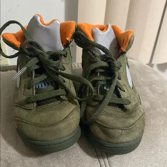 Jordan Green and Orange Low-Top Sneakers