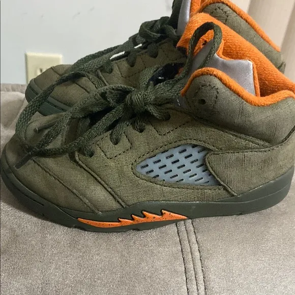 Jordan Green and Orange Low-Top Sneakers