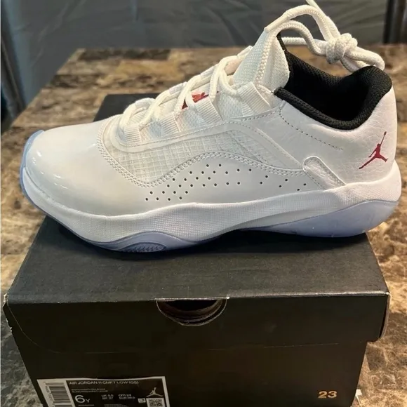 Jordan White and Black Sneakers with Streamlined Design