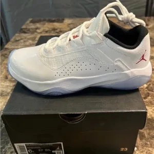 Jordan White and Black Sneakers with Streamlined Design