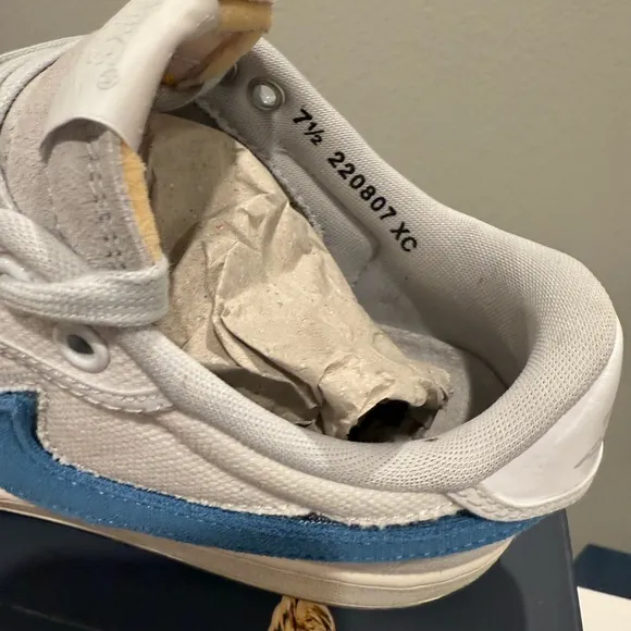 Jordan White and Blue Athletic Shoes Retro Style