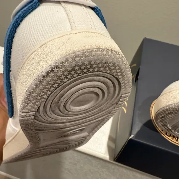 Jordan White and Blue Athletic Shoes Retro Style