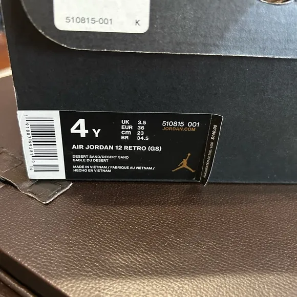 Jordans Retro 12 Size 4 Desert Sand