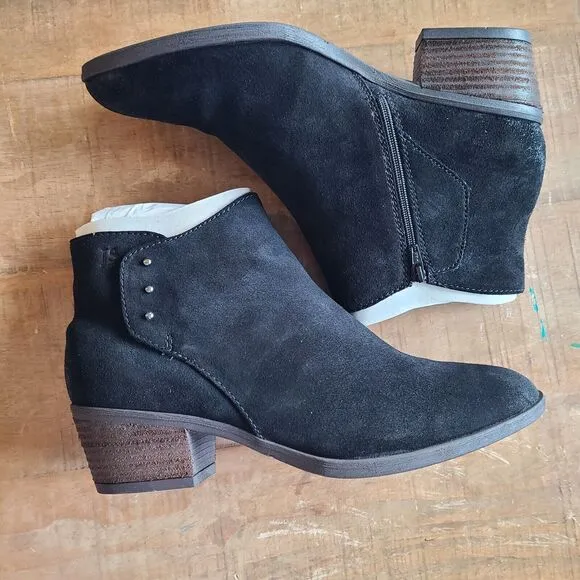 Josef Seibel Daphne Black Leather Block Heel Ankle Boots Women’s Size 41 NEW