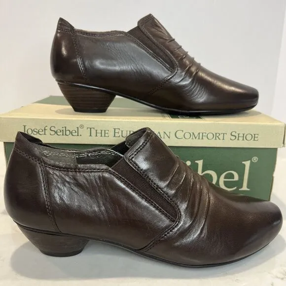Josef Seibel Womens NEW Brown EU36  5-5.5 Tina Ruched Slip On Dress Pump Leather