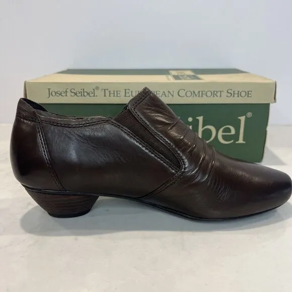 Josef Seibel Womens NEW Brown EU36  5-5.5 Tina Ruched Slip On Dress Pump Leather
