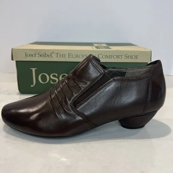 Josef Seibel Womens NEW Brown EU36  5-5.5 Tina Ruched Slip On Dress Pump Leather