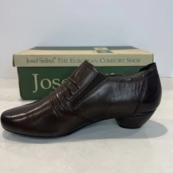 Josef Seibel Womens NEW Brown EU36  5-5.5 Tina Ruched Slip On Dress Pump Leather