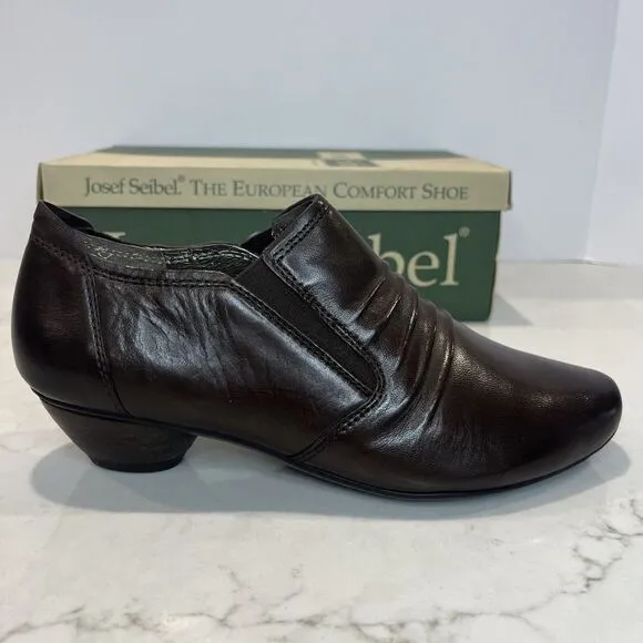Josef Seibel Womens NEW Brown EU36  5-5.5 Tina Ruched Slip On Dress Pump Leather