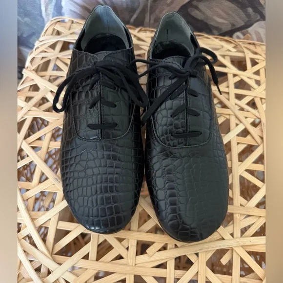 Junya Watanabe Comme des Garcons black croc embossed Oxford derby shoes M US 8.5