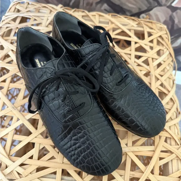 Junya Watanabe Comme des Garcons black croc embossed Oxford derby shoes M US 8.5