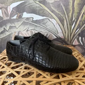 Junya Watanabe Comme des Garcons black croc embossed Oxford derby shoes M US 8.5
