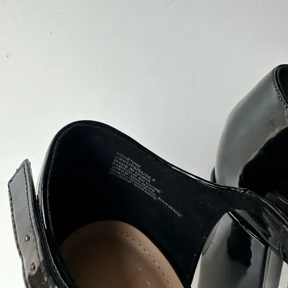 JustFab Women High heels Black, Size:8  Straps Buckle Block Heel